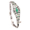Bracelet Bracelet Art déco sophistiqué en platine : diamants, émeraudes et onyx 58 Facettes 20358-0165
