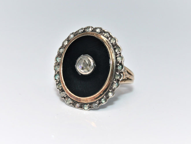 Bague 53 Bague ancienne onyx et diamants 58 Facettes 894