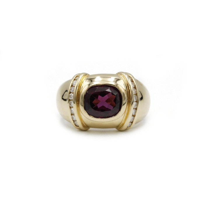 Bague 56 Bague - Or jaune rhodolite diamants 58 Facettes 240038SP