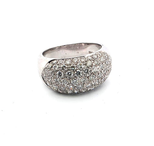 Bague 56 Bague en or blanc 18 carats avec diamants 58 Facettes