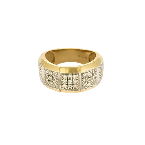 Bague 51,5 Bague jonc en or jaune, or blanc et diamants 58 Facettes B250481
