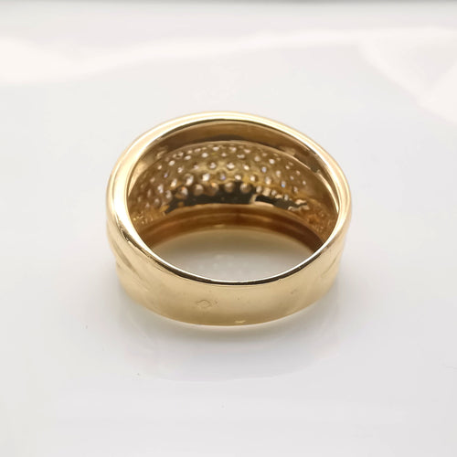 Bague 62 Bague en or jaune diamants 58 Facettes