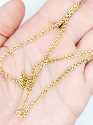 Collier Chaîne vintage or jaune mailles entremêlées 46 cm 58 Facettes A05408