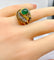 Bague 51.5 Bague en or jaune et platine, émeraude et diamants 58 Facettes AB539