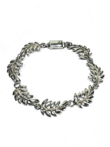 Bracelet Bracelet à motifs de feuilles en argent massif 58 Facettes