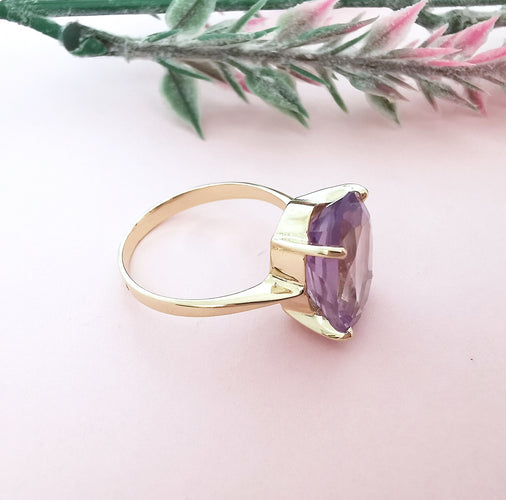 Bague 54.5 Bague Améthyste Ovale 58 Facettes AA 1601