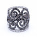 Bague 54.5 Bague en or blanc avec diamants blancs et noirs 58 Facettes N102880LF