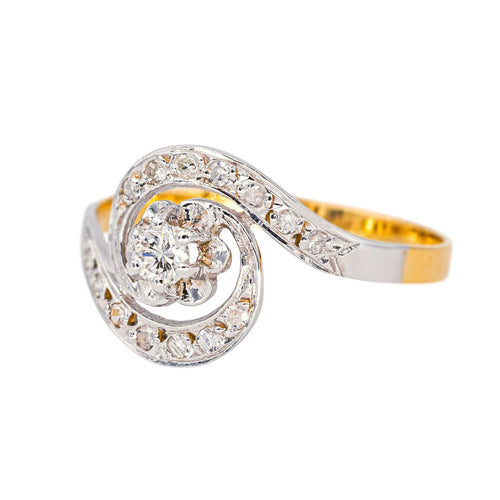 Bague 53 Bague Tourbillon Or blanc, Or jaune Diamant 58 Facettes 4555442CN