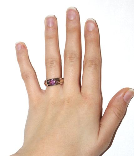 Bague 50 BOUCHERON - bague Axelle saphir rose 58 Facettes 042