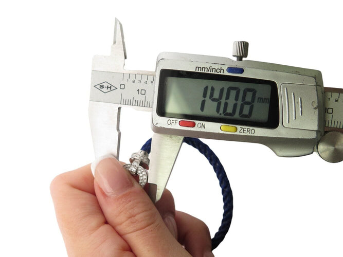 Bracelet bracelet FRED force 10 gm ob0050 t15 or blanc 18k diamants 0.9ct 2 cables 58 Facettes 269619