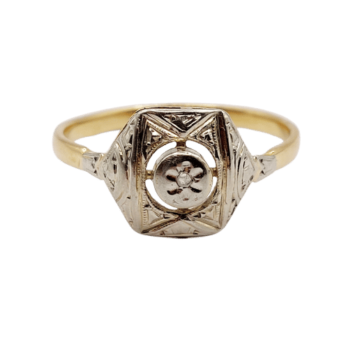 Bague 58 Bague Art Déco petit diamant taille rose (circa 1910) 58 Facettes A06406