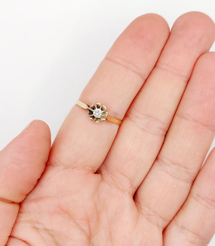 Bague 60.5 Bague solitaire art déco or rose et diamant 58 Facettes A05709