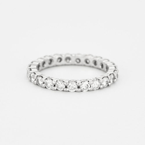 Bague 55 Alliance dite américaine en or gris et diamants 58 Facettes 127210119557