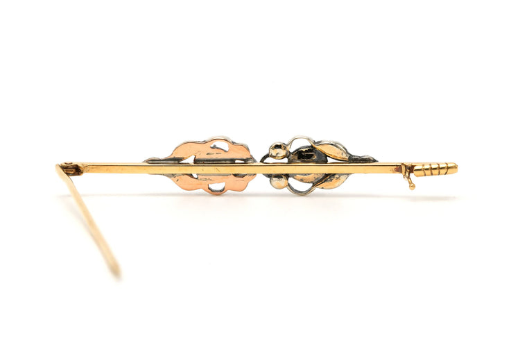 Broche Broche Napoléon III en or jaune 18k et diamants taille rose 58 Facettes B794