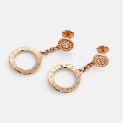 BULGARI - Boucles d'oreilles Bulgari Revamping or rose diamants 58 Facettes
