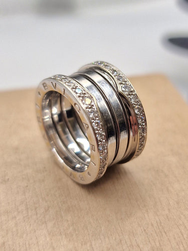 Bague 53 Bvlgari - Bague B.zero1 en or blanc et diamants 58 Facettes