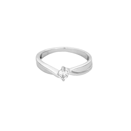 Bague Solitaire en or blanc et diamants