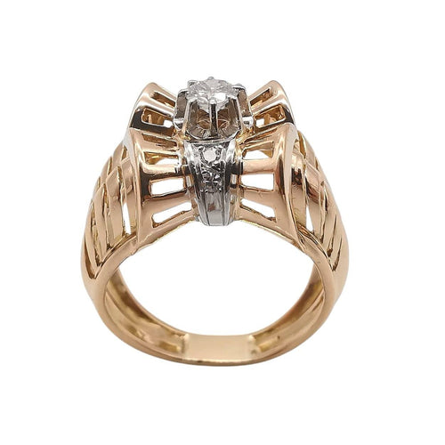 Bague 57 Bague Tank vintage or platine & diamants 58 Facettes