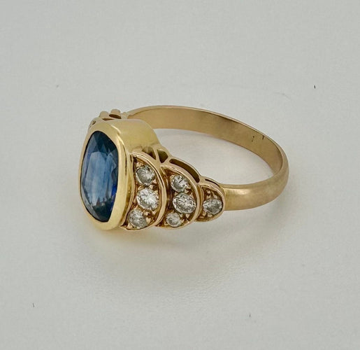 Bague 54.5 Bague Saphir Diamants 58 Facettes