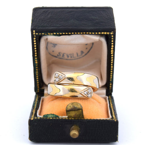 Bague 51 Bague vintage en or jaune et diamants des années 80 58 Facettes