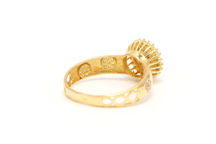 Bague 58 Bague contemporaine en or jaune sertie de zirconiums 58 Facettes B627