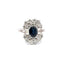 Superbe bague vintage en or blanc, saphir et diamant