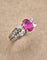 Bague 52 Bague fleur deux or avec rubis ovale et diamants 58 Facettes