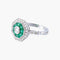Bague style Art Déco Diamants Emeraudes