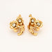 Boucles d'oreilles Boucles d'oreilles fleurs, or jaune et diamants 58 Facettes GU76