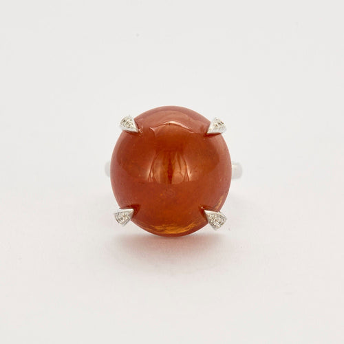 Bague 54.5 Bague or blanc spessartite 58 Facettes 32600142