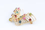 Broche Broche papillon vintage en or jaune sertie de 14 pierres fines multicolores 58 Facettes BCPAP5342-107