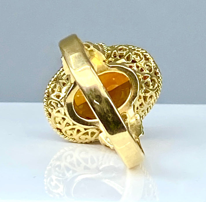 Bague 60 Bague or jaune, citrine 58 Facettes AB381