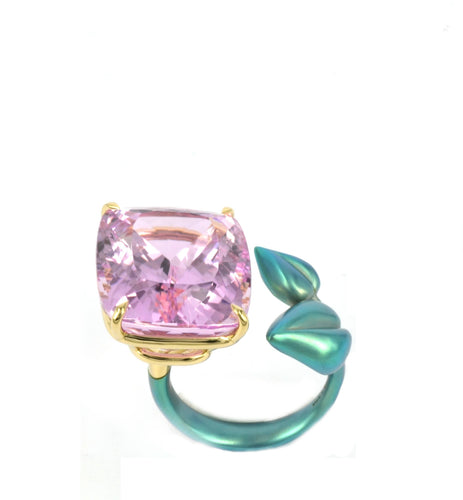 Bague 53 Bague titane et kunzite de 26,85 carats 58 Facettes 258820