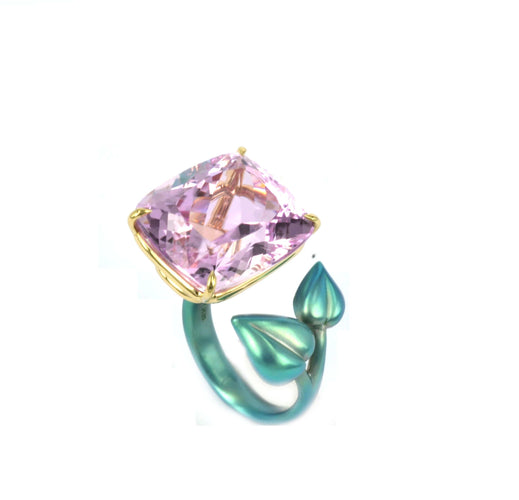 Bague 53 Bague titane et kunzite de 26,85 carats 58 Facettes 258820