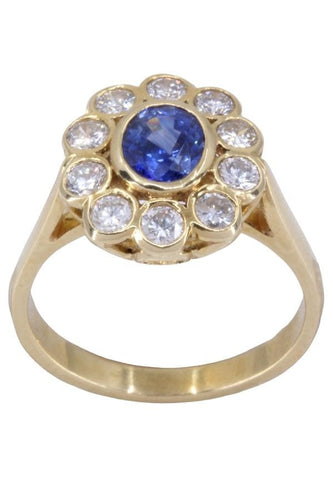 Bague 51 BAGUE MARGUERITE SAPHIR ET DIAMANTS 58 Facettes 088041