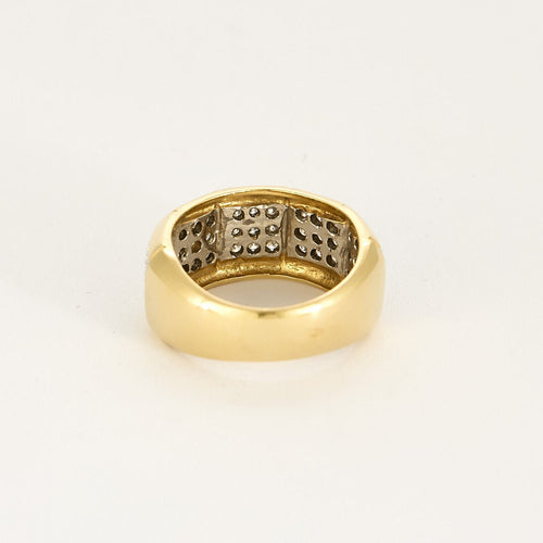 Bague 51,5 Bague jonc en or jaune, or blanc et diamants 58 Facettes B250481