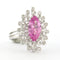 Bague 54 Bague en or blanc avec saphir rose et diamants taille brillant 58 Facettes