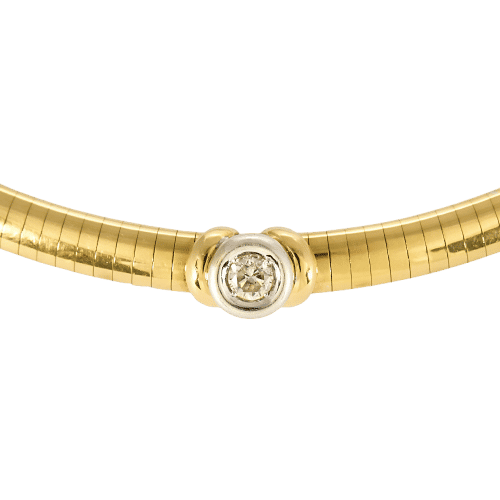 Collier Collier ras de cou en or jaune, or blanc et diamant 58 Facettes LIS2501