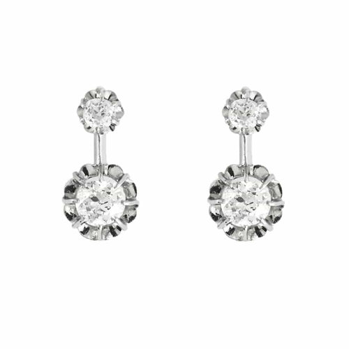 Boucles d'oreilles Boucles d’oreilles Dormeuses Platine et Diamants 1ct 58 Facettes 240 803