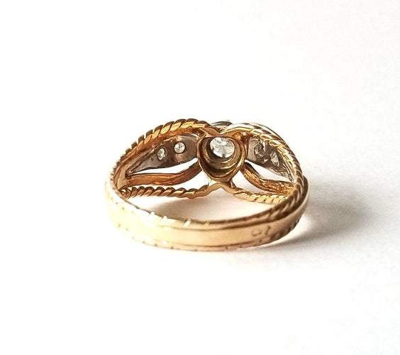 Bague Bague or jaune 18k et diamants 58 Facettes