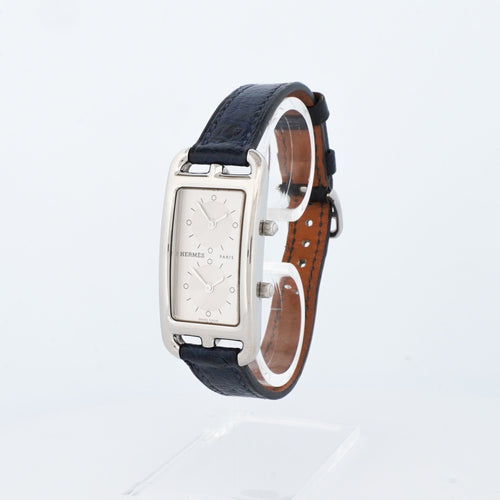 Montre Hermès - Montre Cape Cod Dual time - Cadran argenté - PM 58 Facettes