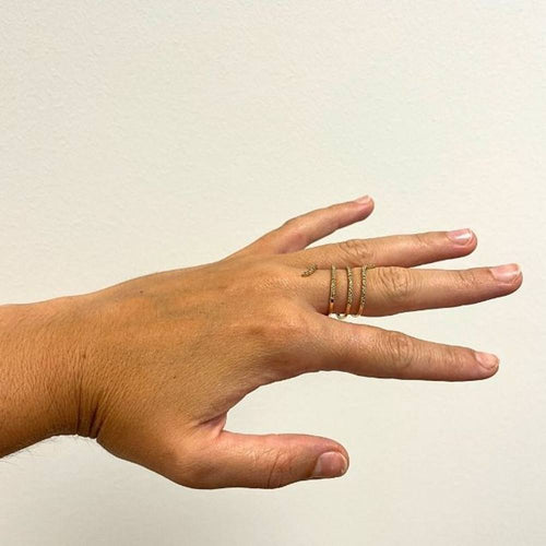 Bague spirale en or jaune et diamants