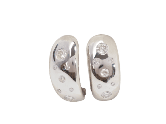 Boucles d'oreilles Boucles d'Oreilles En Or Blanc Et Diamants 58 Facettes 21485