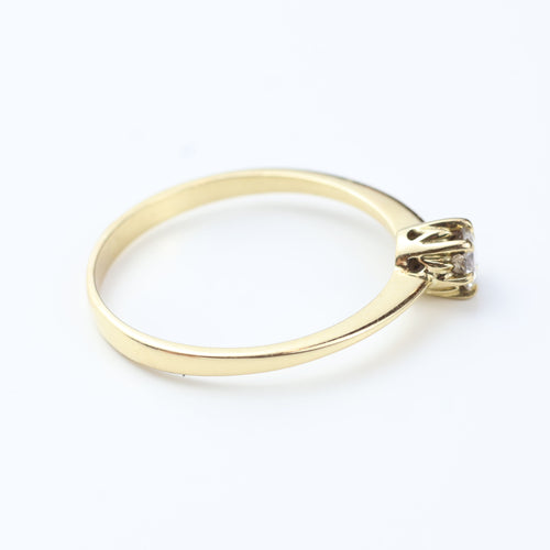 Bague solitaire en or jaune 18 carats avec diamant de 0,20 carat