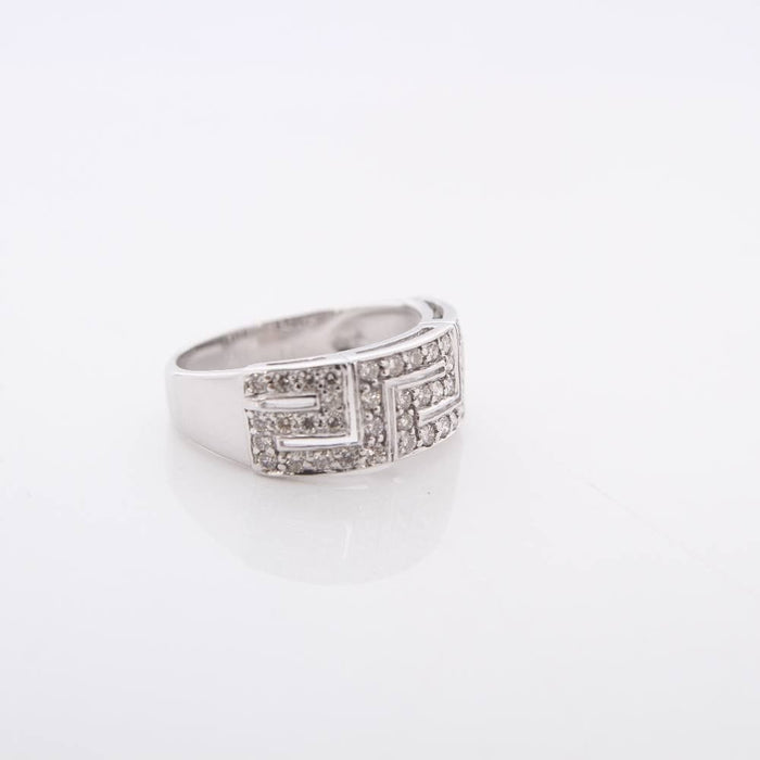 Bague 64 bague en or motif greco avec diamants 58 Facettes E360389A