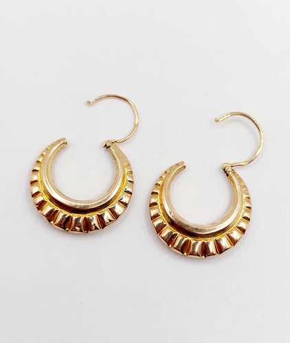 Boucles d'oreilles Créoles style Art Déco or rose 58 Facettes A06260