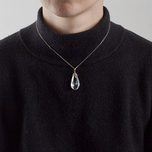 Collier Collier or jaune Pendentif Cristal de roche 58 Facettes 1589