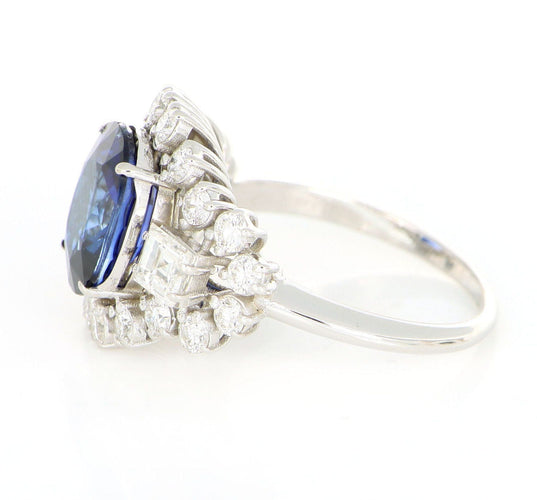 Bague 55 Bague en or blanc, saphir et diamants 58 Facettes