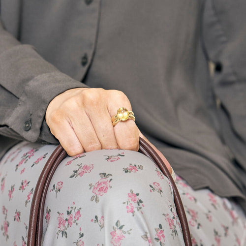 Bague en or jaune et citrine