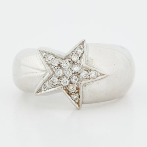 Bague 49 BAGUE ETOILE EN OR BLANC 18 CARATS 58 Facettes REF 3082/13